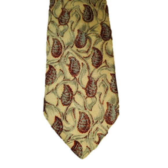 Yellow Red Patterned Necktie New - Picture 1 of 5